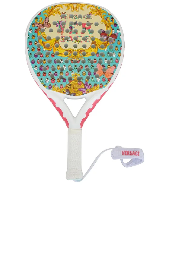 Pala de pádel Versace La Vacanza con estampado de mariposas